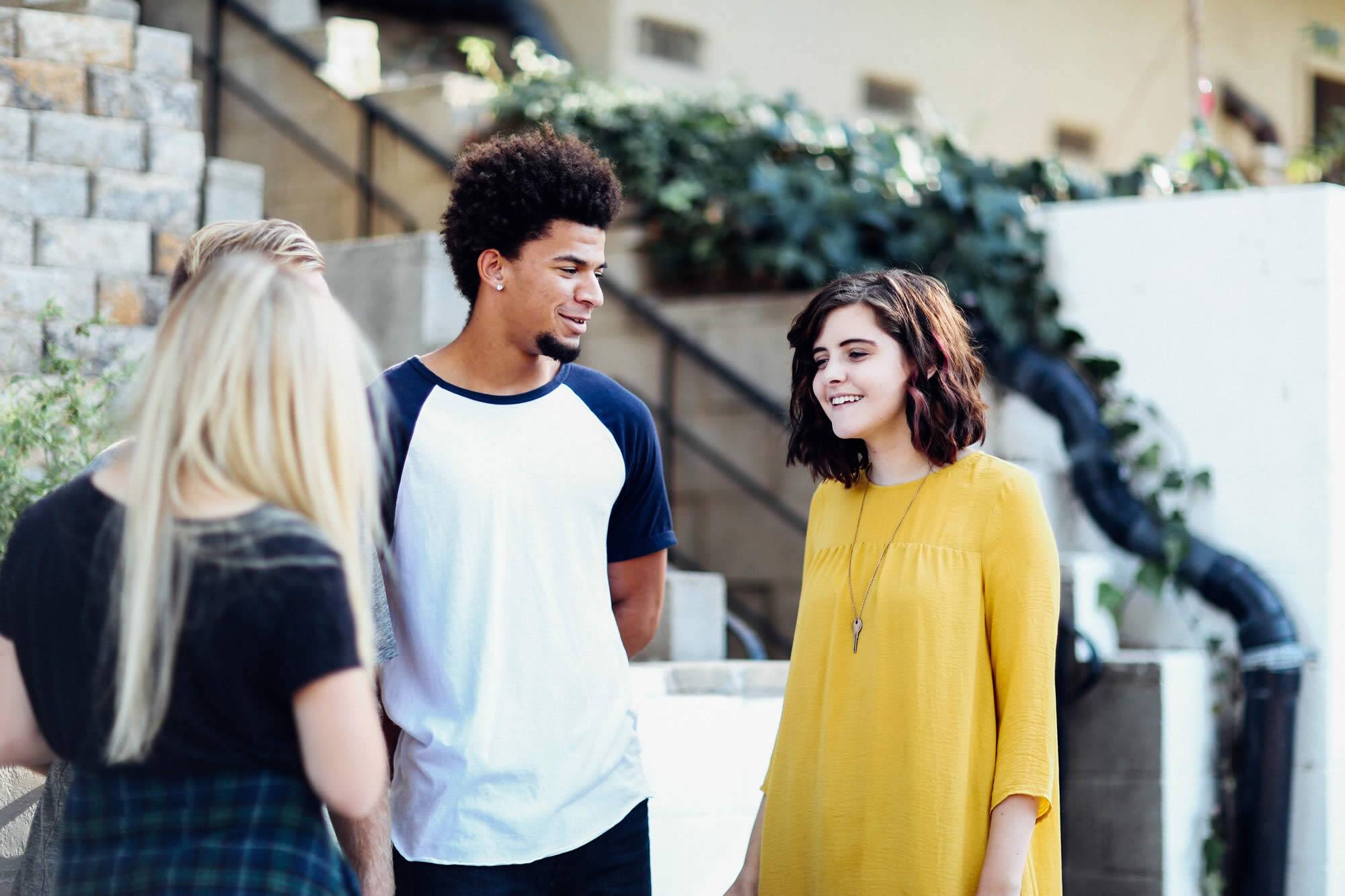 eu students chatting in uk university